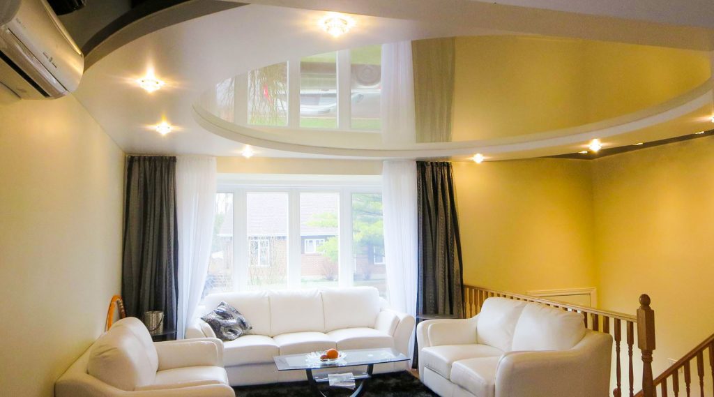 Combined Living room Stretch Ceilings Favorite Design
