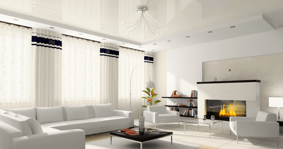 Living room. Stretch Ceiling.Favorite Design